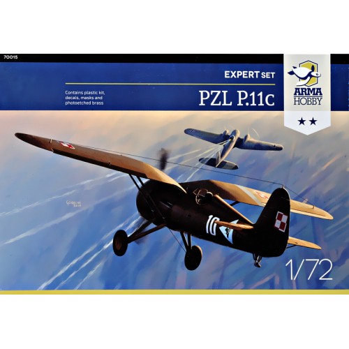 Збірна модель літака Польский истребитель PZL P.11c (экспертный набор) 1:72