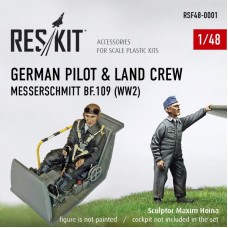 Немецкий пилот и обслуживающий персонал для самолета Messerschmitt Bf.109