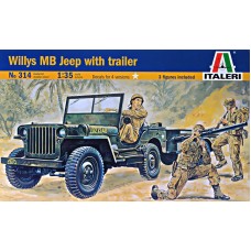 Американский армейский автомобиль "Willys" с прицепом
