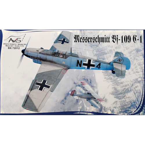 Збірна модель літака AV72012 Німецький винищувач Messerschmitt Bf-109C-1 Друга світова війна 1:72