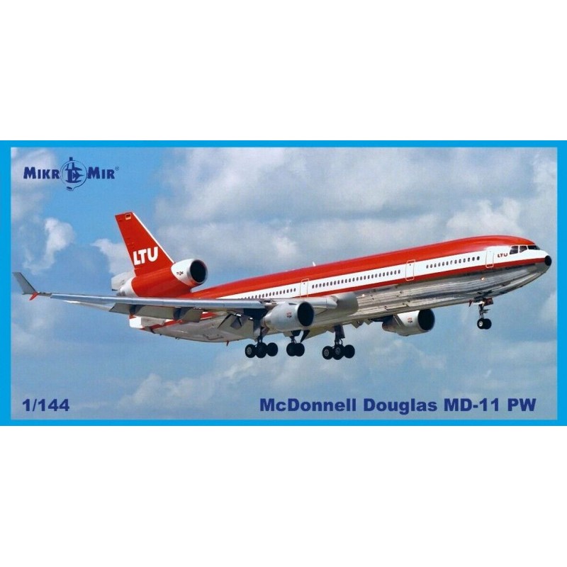 Збірна модель літака Самолет McDonnell Douglas MD-11 PW с двигателями Pratt & Whitney 1:144