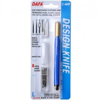 Модельний ніж із пластиковою ручкою, 8 змінних лез + 4 насадки