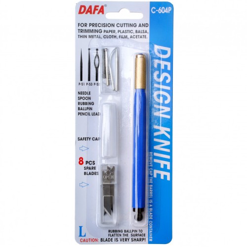 Ножі, ножиці та леза Модельный нож с пластиковой ручкой, 8 сменных лезвий + 4 насадки