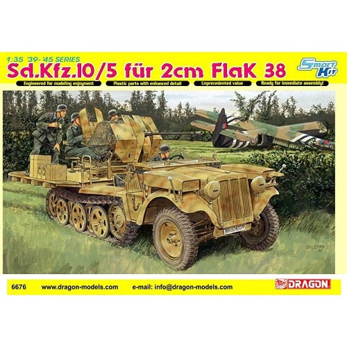 Бронетехніка та артилерія Полугусеничный тягач Sd.Kfz.10/5 с 20-мм зенитной пушкой Flak 38