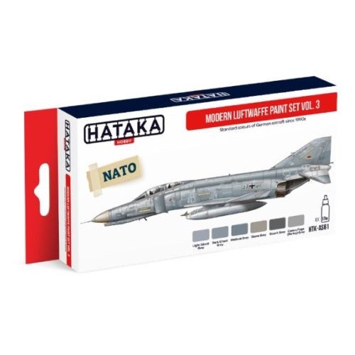 Набори водорозчинної фарби Набор красок Современные цвета Немецких ВВС ч. 3, 6 шт.