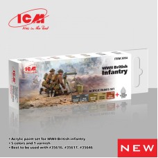 Набор акриловых красок для Британской пехоты времен Второй мировой войны, 6 шт.