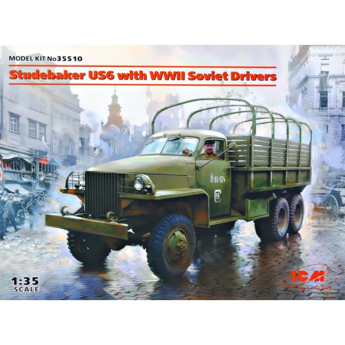 Авто-мото Studebaker US6 с водителями времен Второй мировой войны