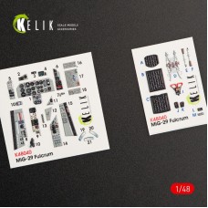 Декаль для модели самолета МиГ-29А (9-12) (интерьер), (GWH)