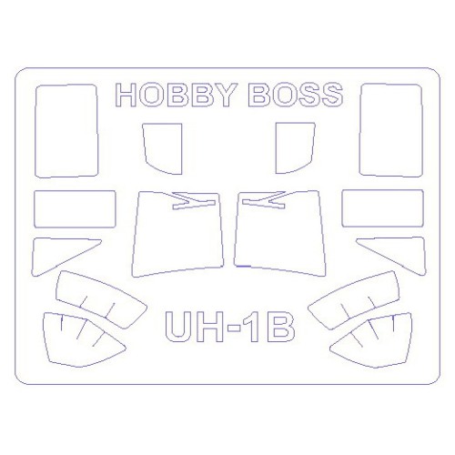 Декалі Маска для модели вертолета UH-1B (Hobby Boss)