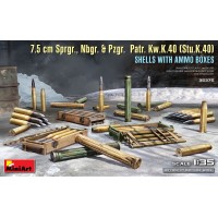 Збірна модель 1:35 Набір 7,5 см снаряди Sprgr., Nbgr. та Pzgr. Patr. Kw.K.40 (Stu.K.40) із ящиками для боєприпасів MiniArt 35375