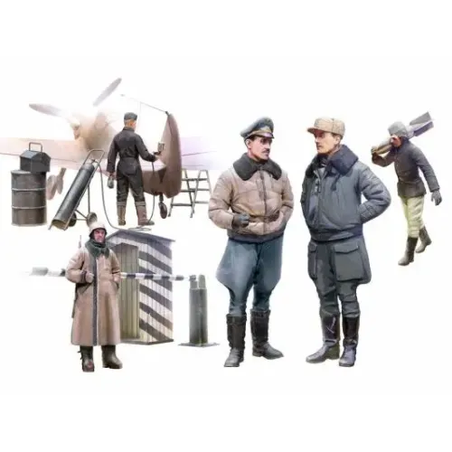 Немецкие пилоты и наземный перс. Люфтваффе II МВ в зимней униформе