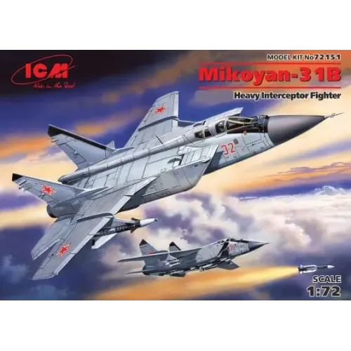 Збірна модель літака Збірна модель 1:72 Винищувач МіГ-31 Foxhound ICM 72151 1:72