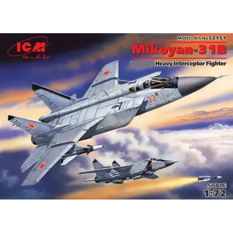 Сборная модель самолета Сборная модель 1:72 Истребитель МиГ-31 Foxhound ICM 72151 1:72