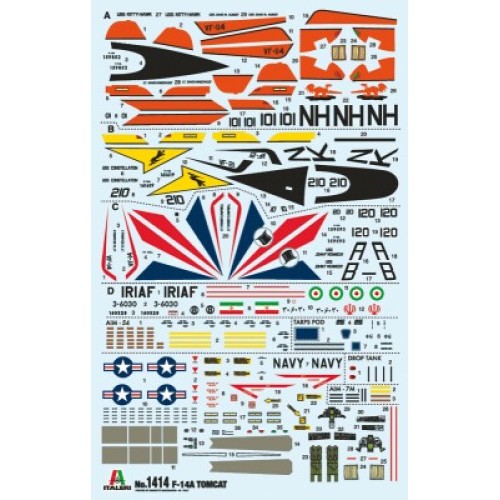 Сборная модель самолета Cборная модель 1:72 Самолет F-14A TOMCAT Италери 1414 1:72
