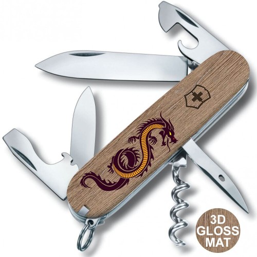 Складаний ніж Victorinox SPARTAN ZODIAC 3D Дерев'яний дракон 1.3603.7.Z3310h