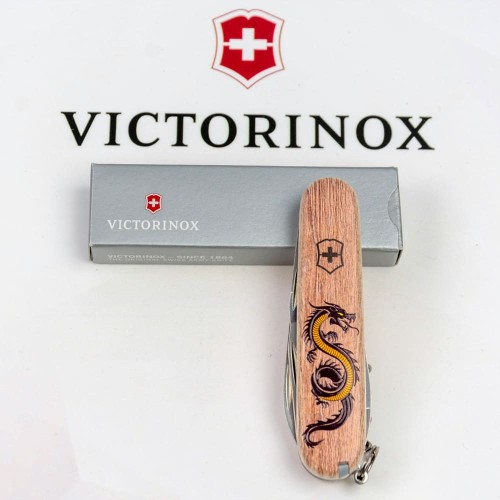 Складаний ніж Victorinox SPARTAN ZODIAC 3D Дерев'яний дракон 1.3603.7.Z3310h