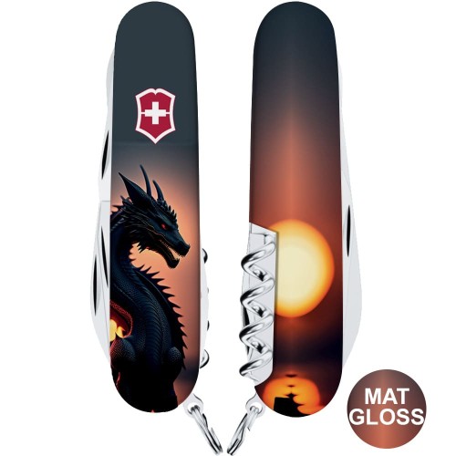Складаний ніж Victorinox CLIMBER ZODIAC Дракон в променях сонця 1.3703.3.Z3270p