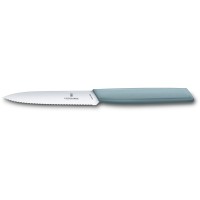 Ніж для чищення овочів Victorinox SWISS MODERN 10см хвил блакитн 6.9006.10W21