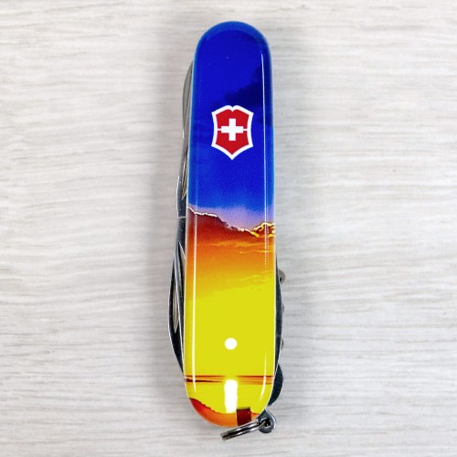 Швейцарский складной нож 91мм Victorinox CLIMBER UKRAINE 1.3703.7.T3220pw