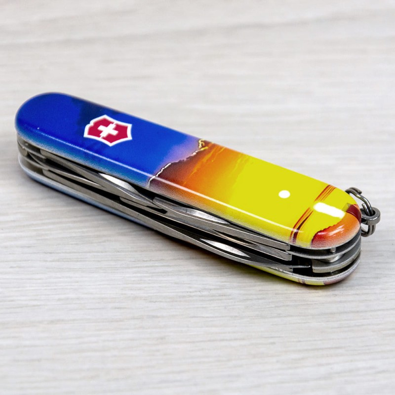 Швейцарский складной нож 91мм Victorinox CLIMBER UKRAINE 1.3703.7.T3220pw