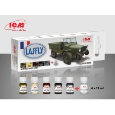 Набор акриловых красок для  LAFFLY V15T (Французская техника) ICM3009