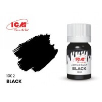 Акриловая краска Black : Чёрный ICM 1002