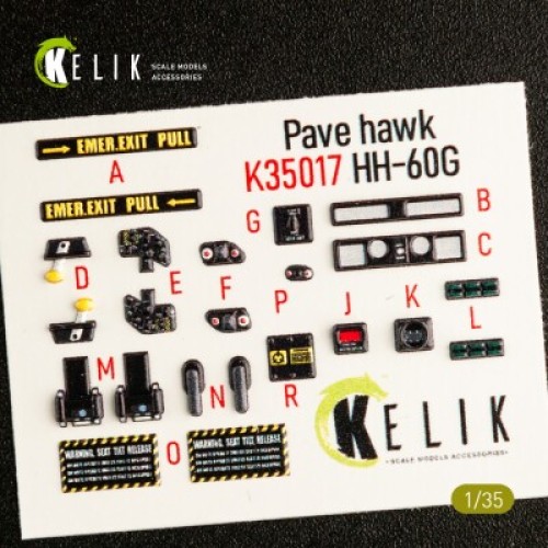 HH-60G Pave Hawk 3D декаль інтер'єр для комплекту Kitty Hawk 1:35 KELIK K35017