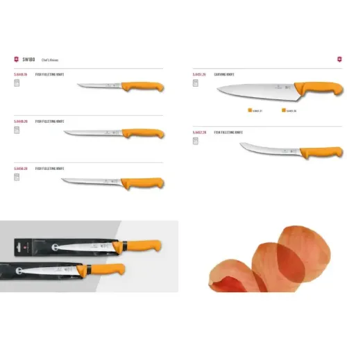 Філейний ніж для риби Victorinox SWIBO Fish Filleting Flexible 16см жовт 5.8448.16