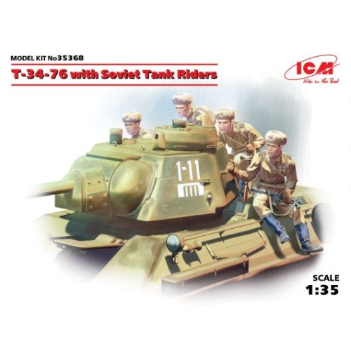 Танк T-34-76 с танковым десантом