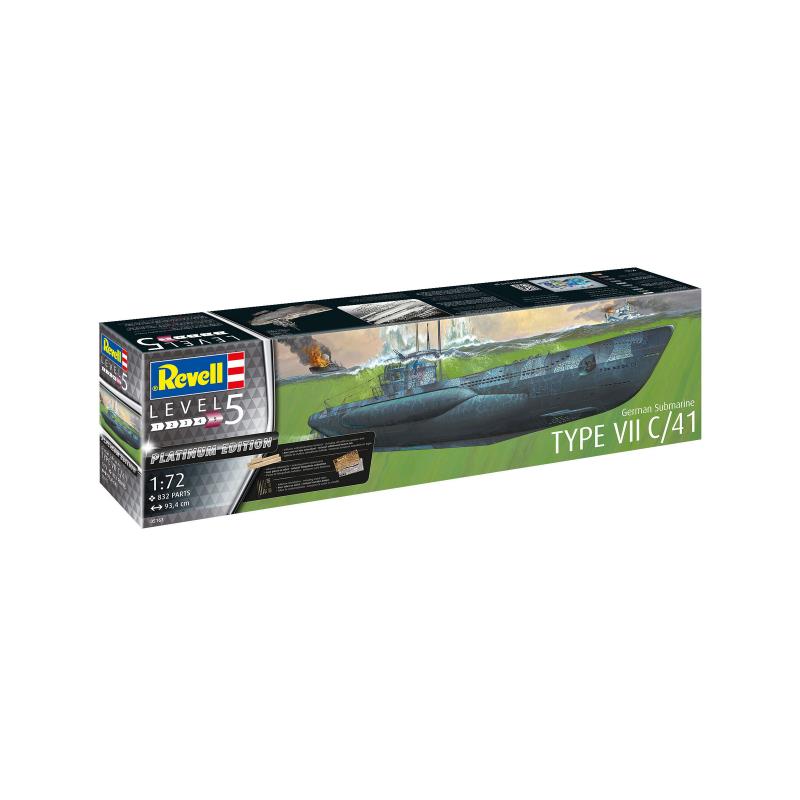 Збірна модель-копія Revell Німецький підводний човен типу VII C/41, рів 5, м: 1:72