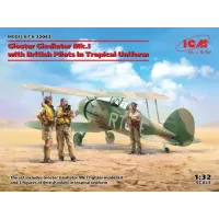 Збірна модель 1:32 Британський винищувач Gloster Sea Gladiator Mk.II з британськими пілотами в тропічній уніформі ICM 32043