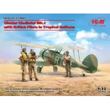 Сборная модель 1:32 Британский истребитель Gloster Sea Gladiator Mk.II с британскими пилотами