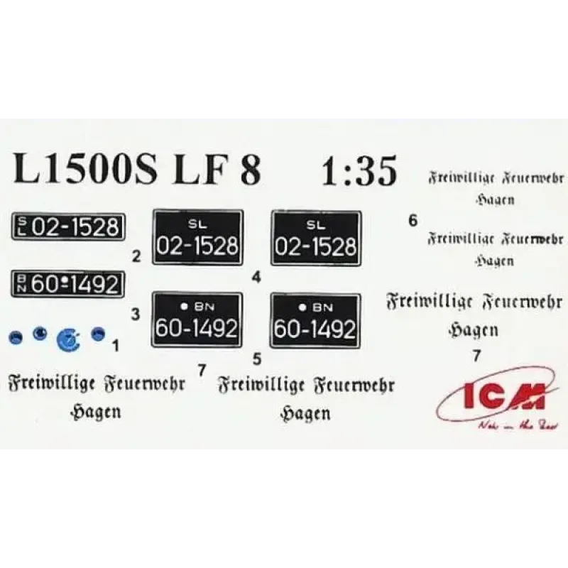 Збірна модель 1:35 Німецький пожежний автомобіль L1500S LF 8 ICM 35527
