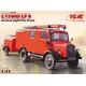 Сборная модель 1:35 Немецкий пожарный автомобиль L1500S LF 8 ICM 35527