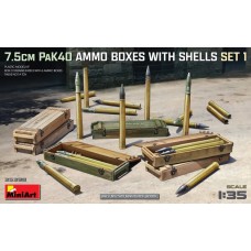 Сборная модель 1:35 Набор ящики для боеприпасов PaK 40 7,5 со снарядами Миниарт 35398