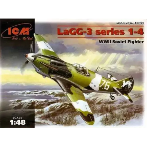 Сборная модель самолета Сборная модель 1:48 советский истребитель ЛаГГ-3 1-4 серии ICM 48091 1:48