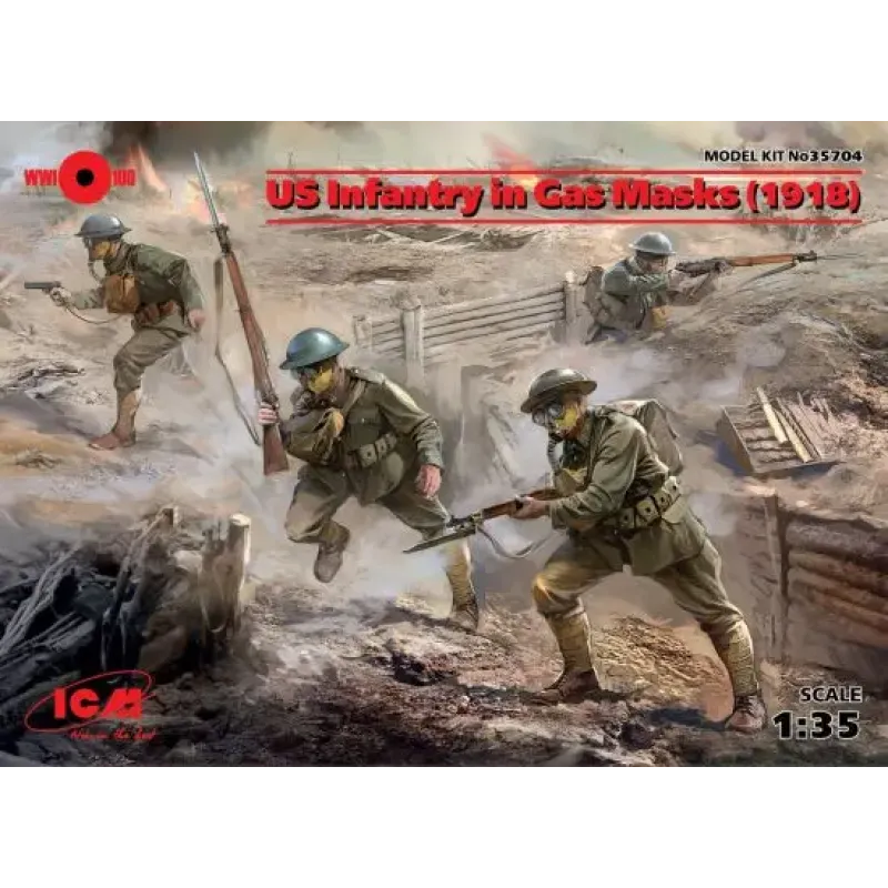 Збірна модель Піхота США у протигазах, 1918 р.