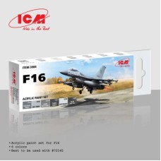 Набор акриловых красок для Ф-16 ICM 3084