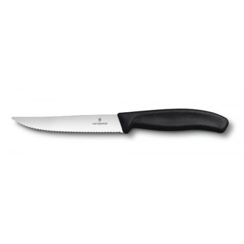 Ніж для стейка та піци Victorinox SWISS CLASSIC 12см хвил чорн 6.7933.12
