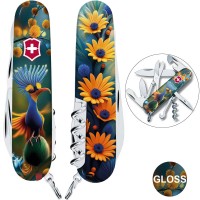 Швейцарский складной нож 91мм Victorinox CLIMBER DESIGN Яркая птичка 1.3703.3.R2110pk