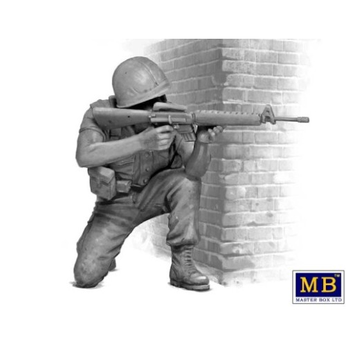 Збірна модель 1:35 Фігури сутичка американських солдатів з в'єтнамським (Війна у В'єтнамі) MasterBox 35241