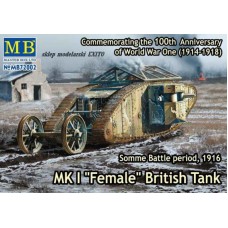 Збірна модель 1:72 Британський танк MK I «Female», період битви на Соммі, 1916 MasterBox 72002