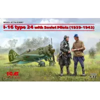 Сборная модель 1:32 Советский истребитель I-16 тип 24 с советскими летчиками (1939-1942) ICM 32007