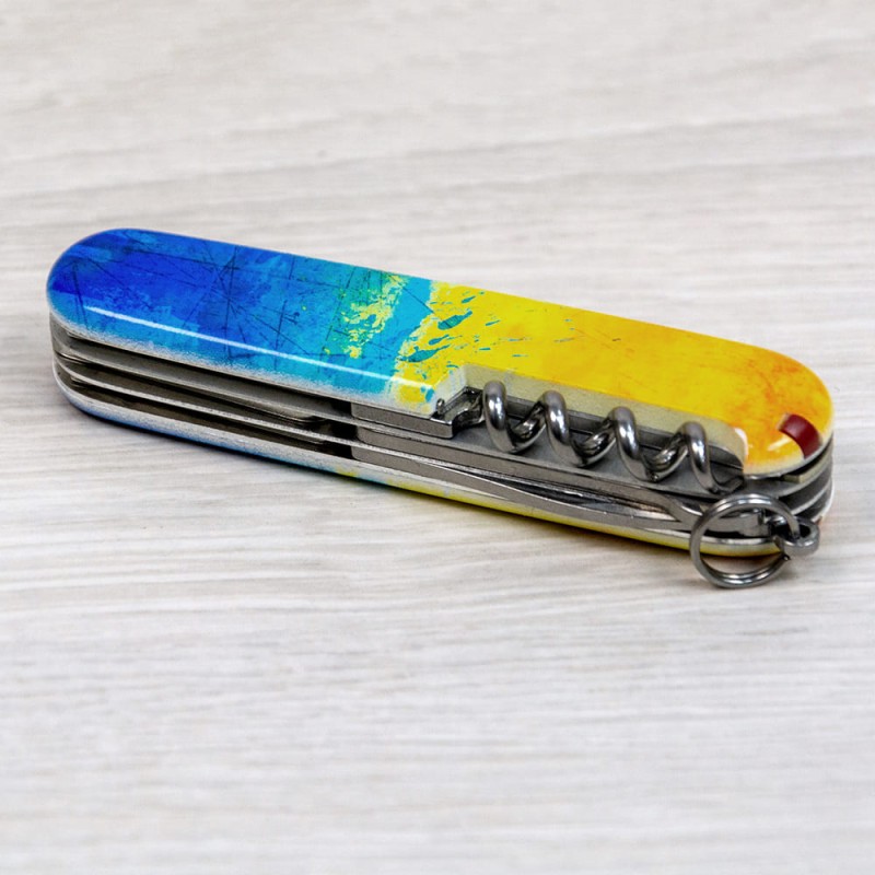 Складаний ніж Victorinox CLIMBER UKRAINE Жовто-синій малюнок 1.3703.7.T3100pw