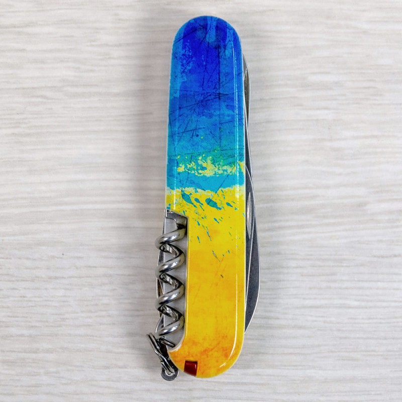Складаний ніж Victorinox CLIMBER UKRAINE Жовто-синій малюнок 1.3703.7.T3100pw