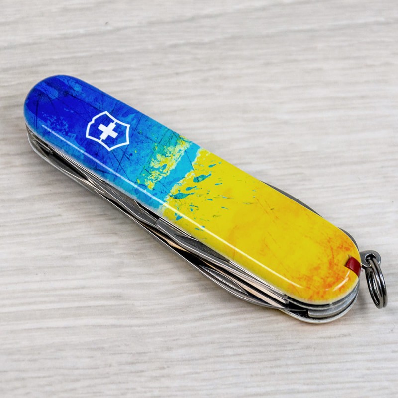 Складаний ніж Victorinox CLIMBER UKRAINE Жовто-синій малюнок 1.3703.7.T3100pw