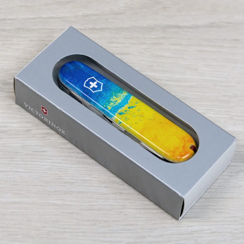 Складаний ніж Victorinox CLIMBER UKRAINE Жовто-синій малюнок 1.3703.7.T3100pw