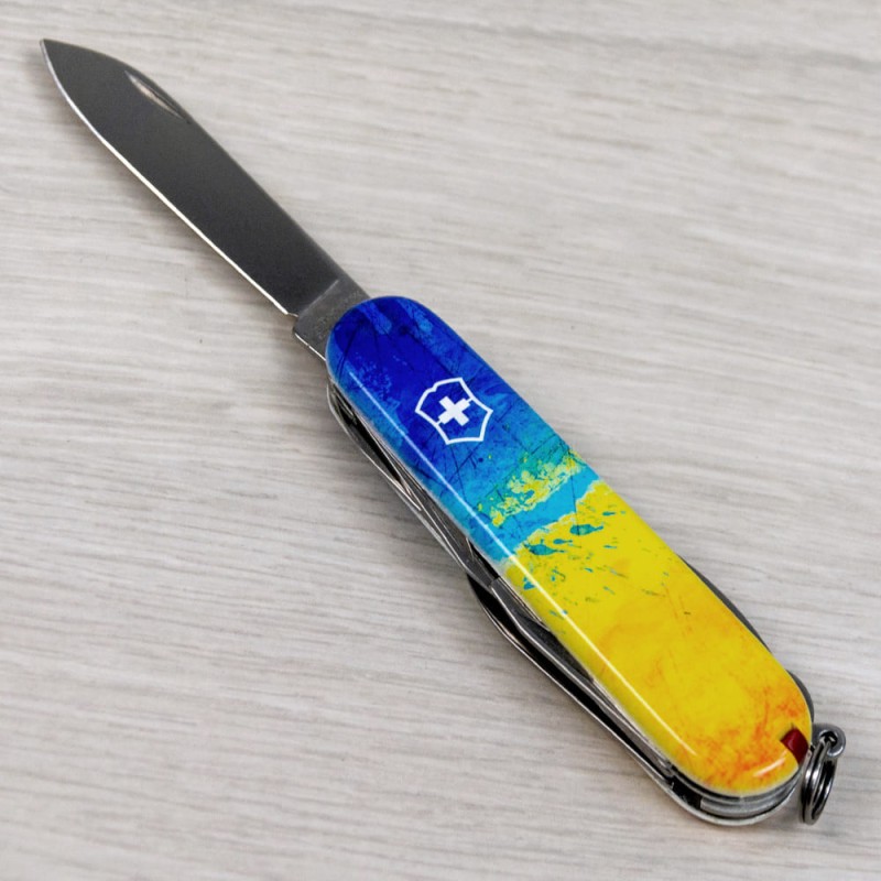Складаний ніж Victorinox CLIMBER UKRAINE Жовто-синій малюнок 1.3703.7.T3100pw