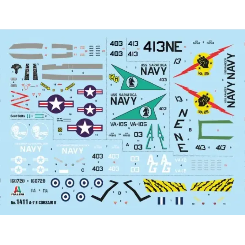 Сборная модель самолета Cборная модель 1:72 Самолет A-7E Корсар II Италери 1411 1:72