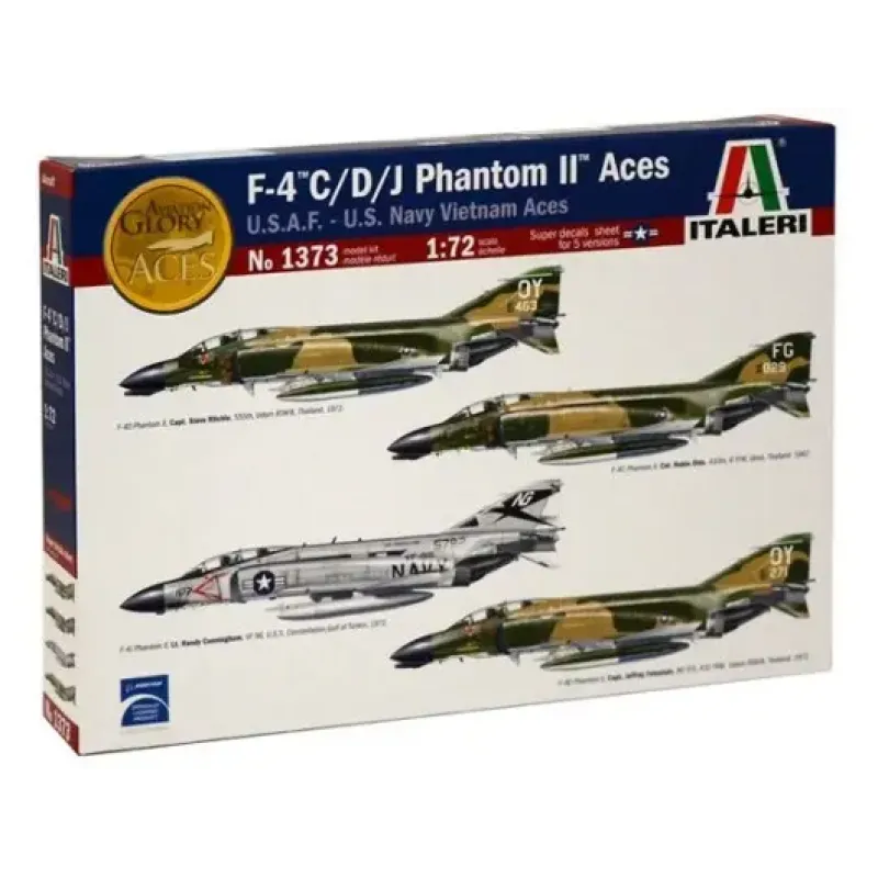 Сборная модель самолета Сборная модель 1:72 Самолет F-4 C:D:J Phantom II Aces Италери 1373 1:72